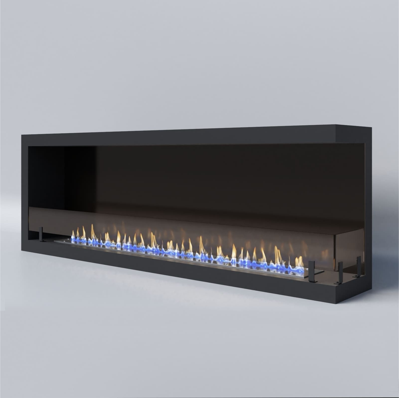 Биокамин "Русский огонь" Честер 1500 угловой правый с декоративным стеклом (стемалитом) по цене 58 150 руб.