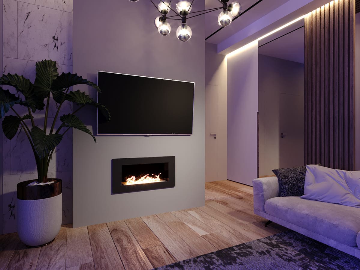 Биокамин "Русский огонь" Лофт 800V встраиваемый (высота 500мм.) с защитным стеклом по цене 23 850 руб.