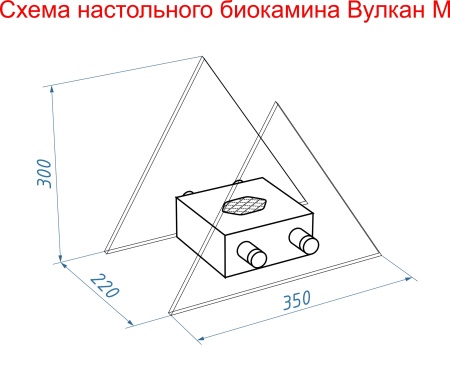 Настольный биокамин Lux Fire "Вулкан" M Чёрный по цене 11 490 руб.