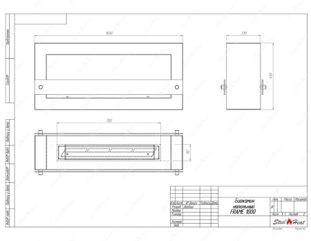 Биокамин напольный SteelHeat FRAME ONE 1000 стекло по цене 59 850 руб.
